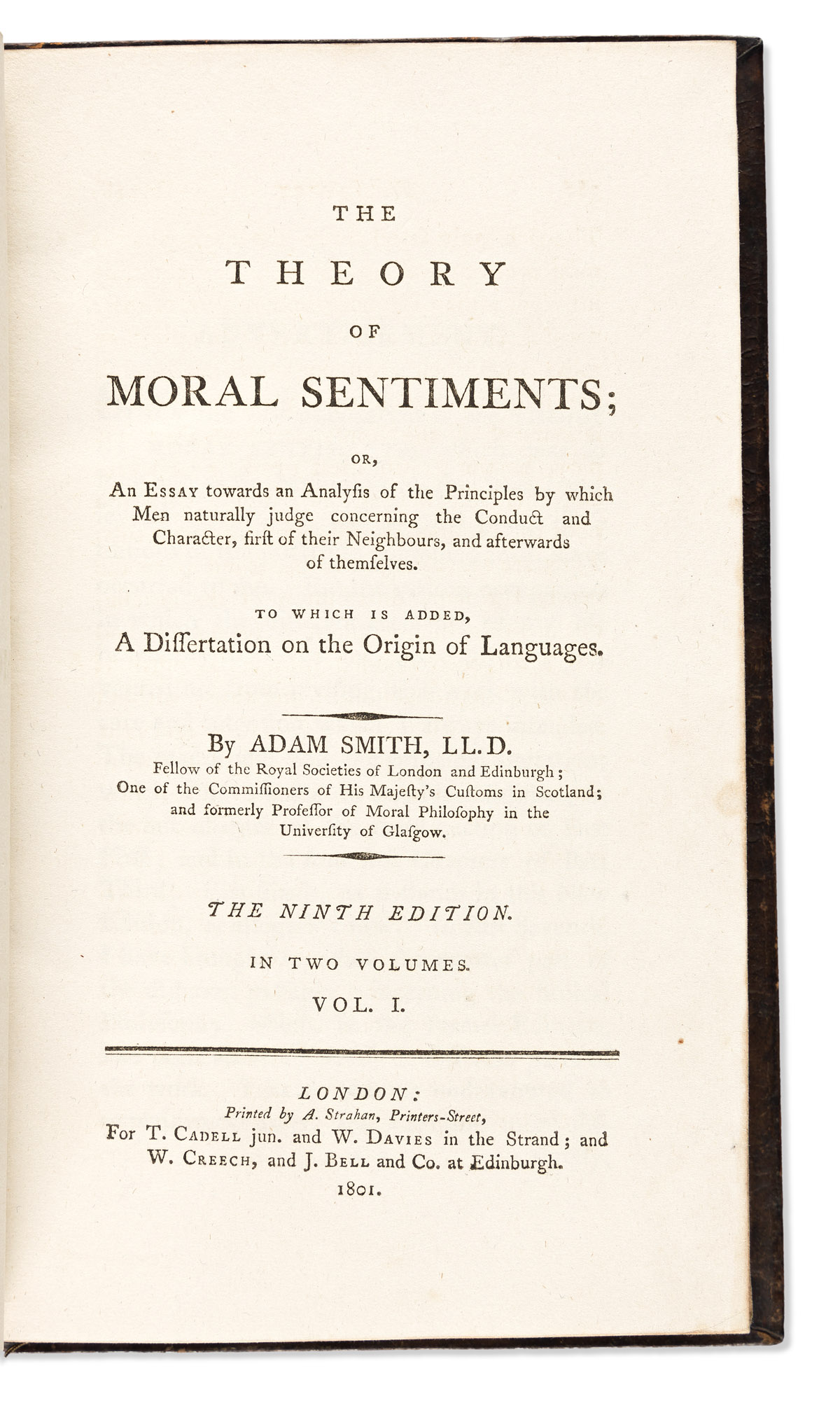[Economics] Smith, Adam (1723-1790) The Theory of Moral Sentiments [and] An Inquiry into the Nature and Causes of the Wealth of Nations